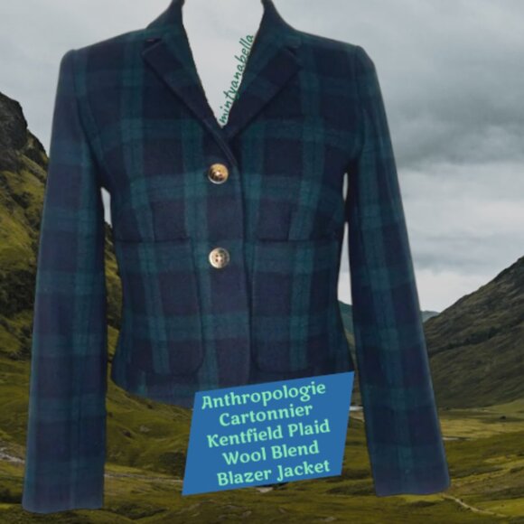 Anthropologie Cartonnier Plaid Kentfield Blazer - Picture 1 of 13